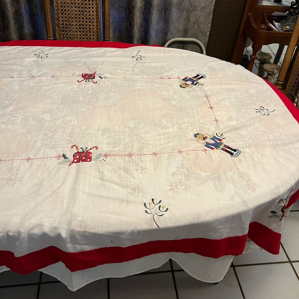 Nutcracker tablecloth square 68X51 hard to find